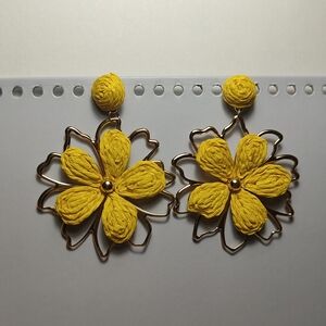 Yellow Floral Earrings